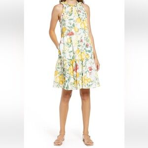 Julia Jordan Lemon Print Cotton Sundress size 6